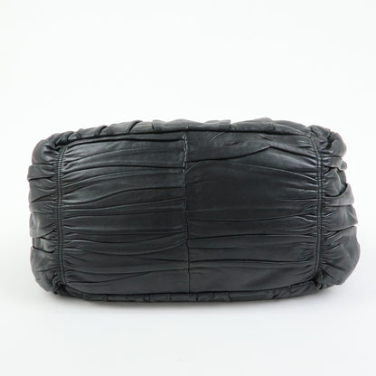 Prada Gaufre Convertible Nappa Leather, Black, Leather, Tote Bag