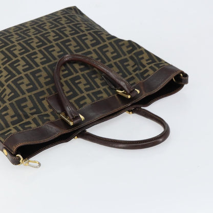 Fendi Vintage Zip Tote Zucca Canvas, Brown, Canvas, Tote Bag
