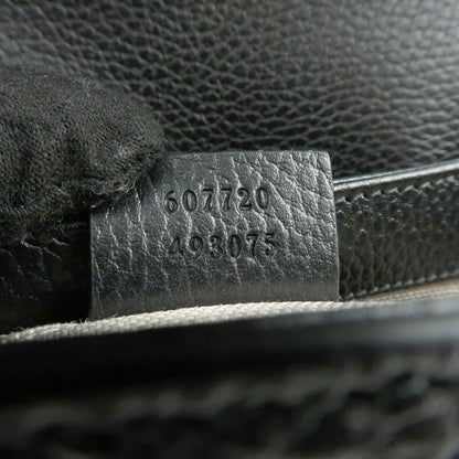 Gucci Interlocking Leather, Black, Leather, Shoulder Bag