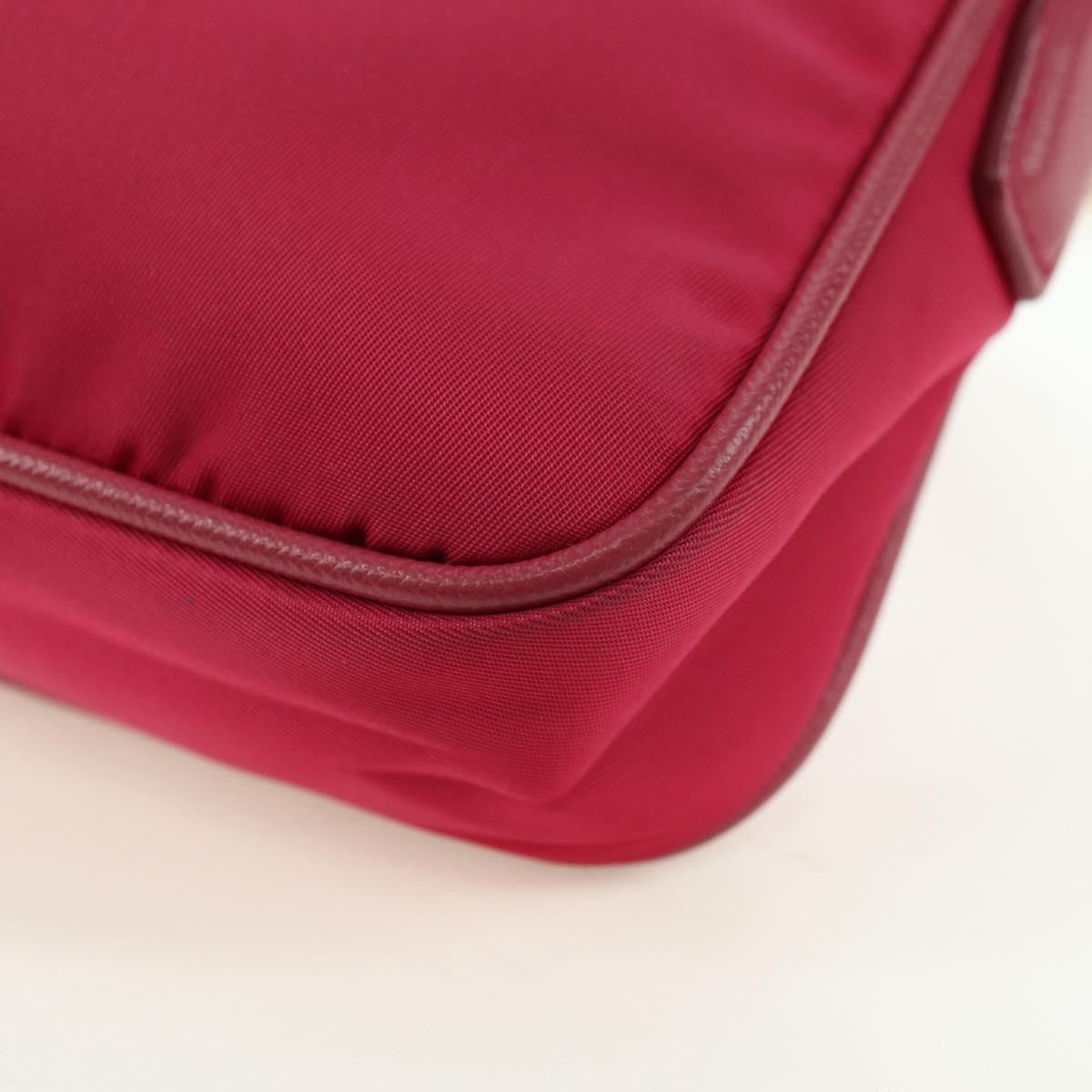 Prada Chain Tessuto and Saffiano Leather, Pink, Nylon, Shoulder Bag