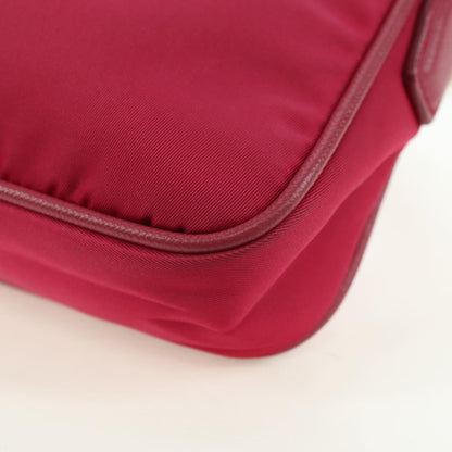Prada Chain Tessuto and Saffiano Leather, Pink, Nylon, Shoulder Bag