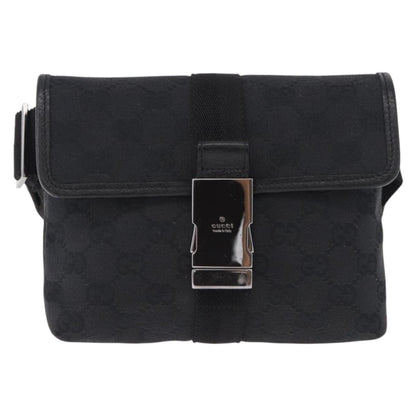 Gucci Buckle Waist GG Canvas and leather, Black, Canvas, Clutch