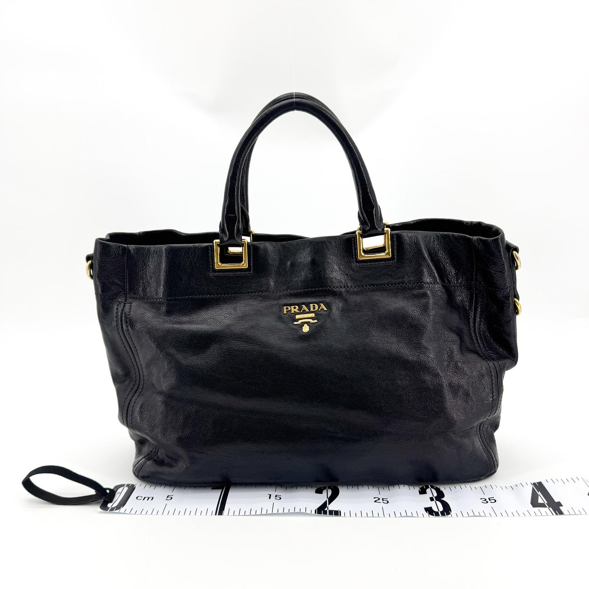 Prada Vitello Daino Leather, Black, Leather, Shoulder Bag