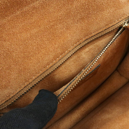 Valentino Garavani Glam Lock Leather, Brown, Leather, Shoulder Bag