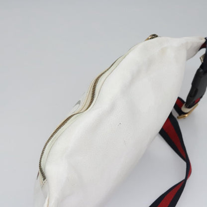 Gucci Logo Belt Leather with Enamel Buckle, White, Leather, Belt
