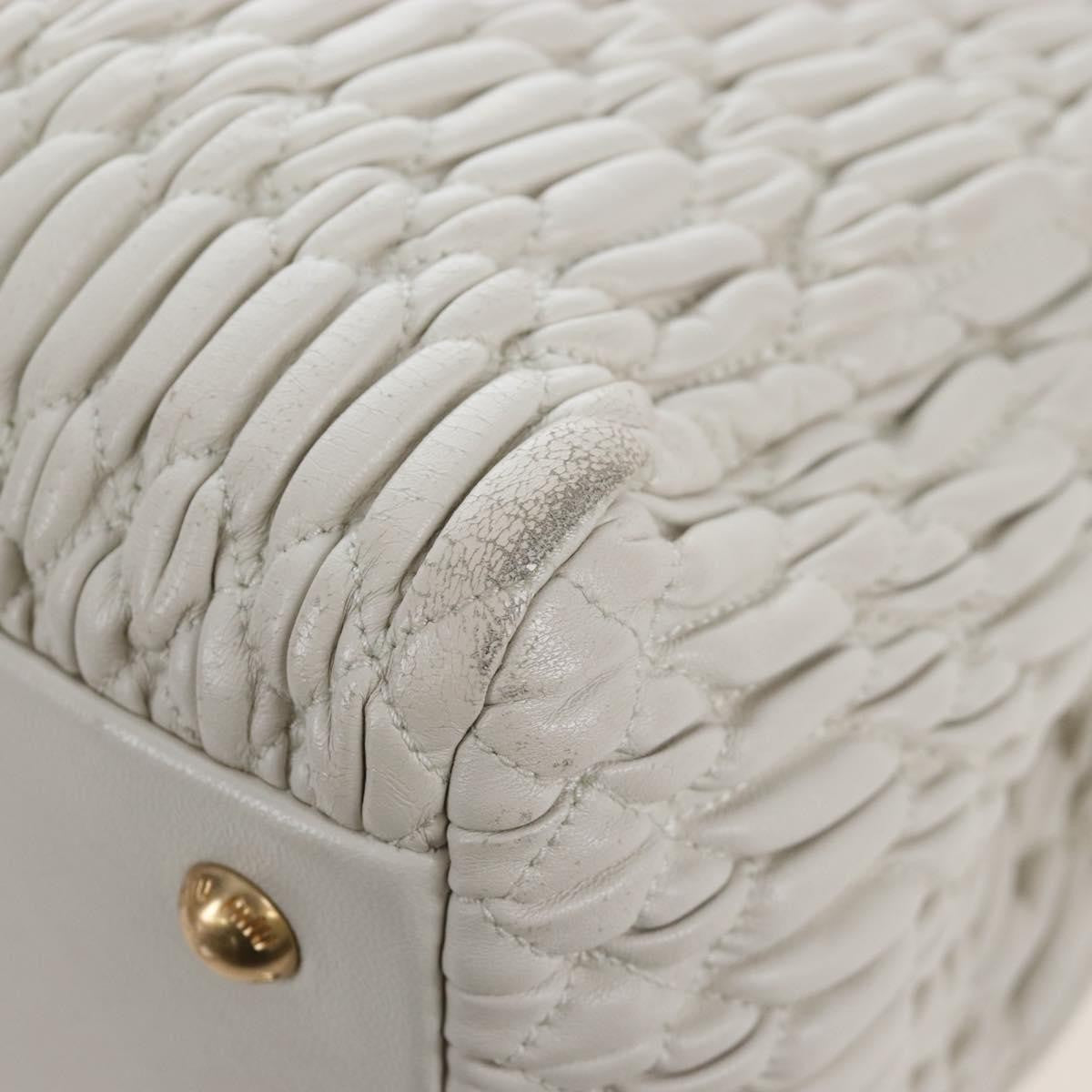 Miu Miu Crystal Convertible Matelasse Leather, White, Leather, Tote Bag
