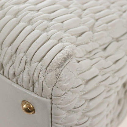 Miu Miu Crystal Convertible Matelasse Leather, White, Leather, Tote Bag