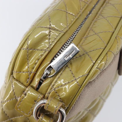 Salvatore Ferragamo Vala Patent Leather, Green, Patent Leather, Shoulder Bag