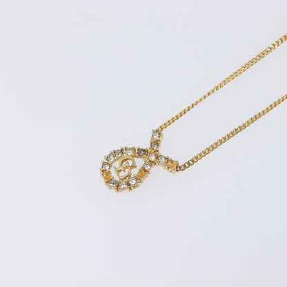 Christian Dior Vintage Logo Pendant Metal, Gold, Metal, Necklace