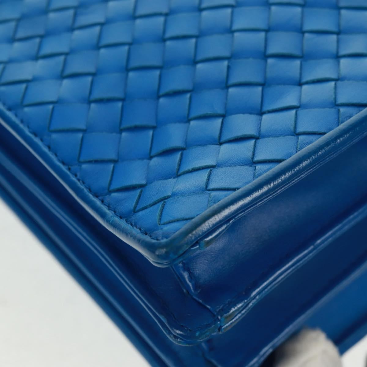 Bottega Veneta Top Zip Intrecciato Nappa, Blue, Leather, Briefcase