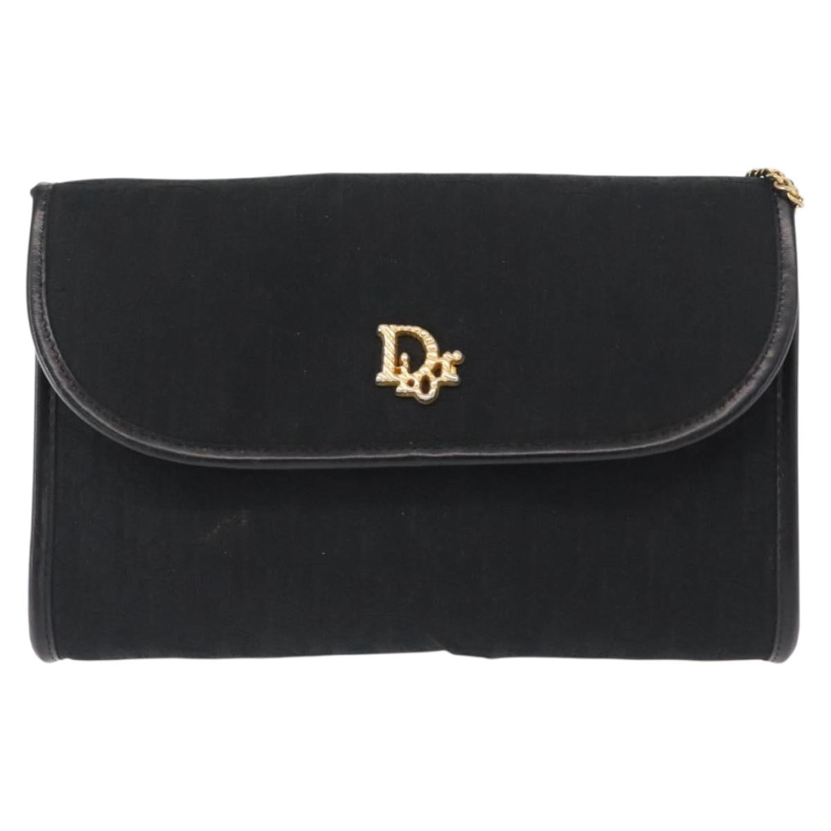 Christian Dior Vintage Trotter Shoulder Bag Canvas, BLACK, CANVAS, Shoulder bag