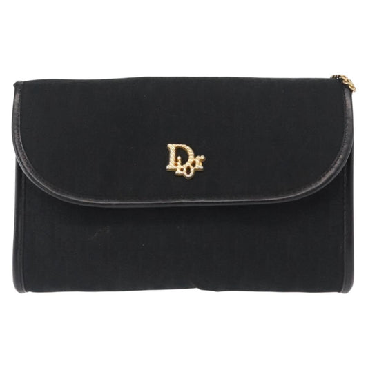 Christian Dior Vintage Trotter Shoulder Bag Canvas, BLACK, CANVAS, Shoulder bag