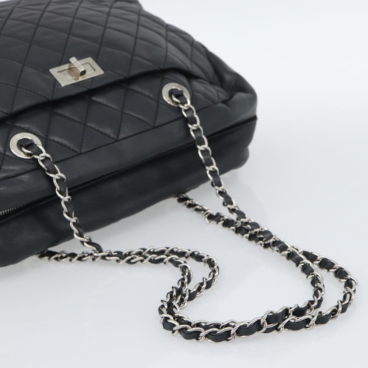 Chanel Mademoiselle Chain Quilted Lambskin, Black, Leather, Shoulder Bag