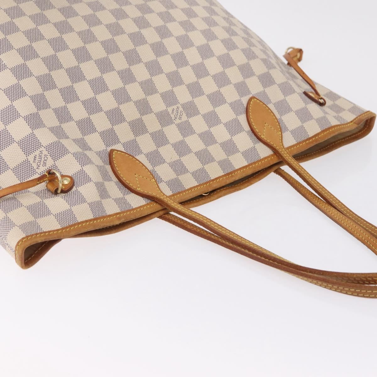 Louis Vuitton Neverfull Damier, White, Canvas, Tote Bag
