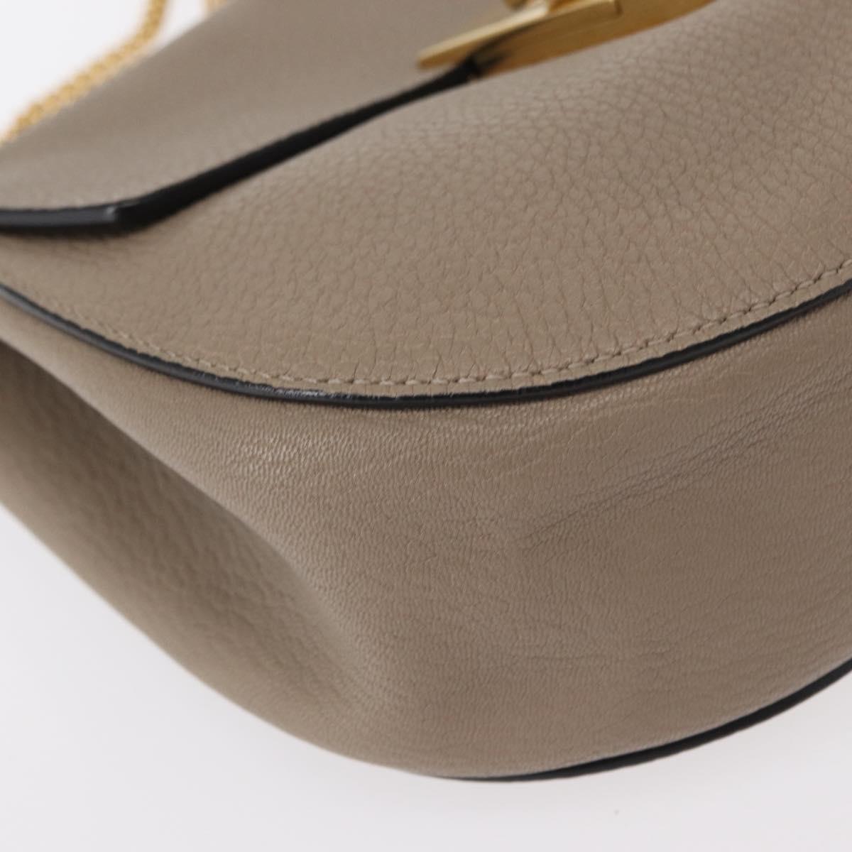 Chloe Drew Crossbody Bag Leather, BEIGE, LEATHER, Shoulder bag