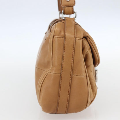 Salvatore Ferragamo Gancini Leather, Brown, Leather, Shoulder Bag