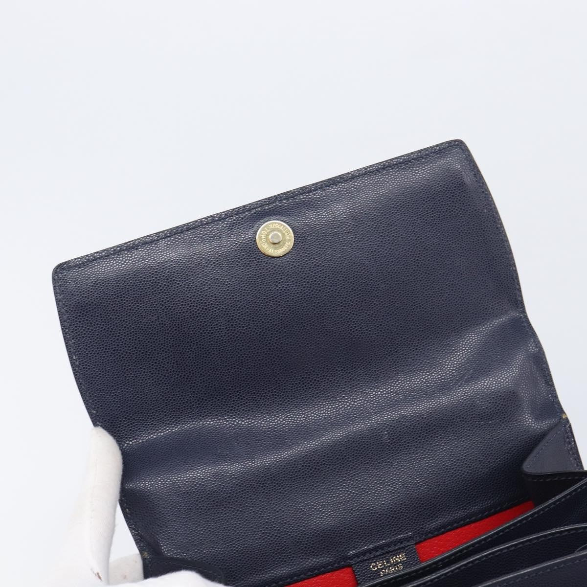 Celine Handbag Leather, Navy, Leather, Handbag