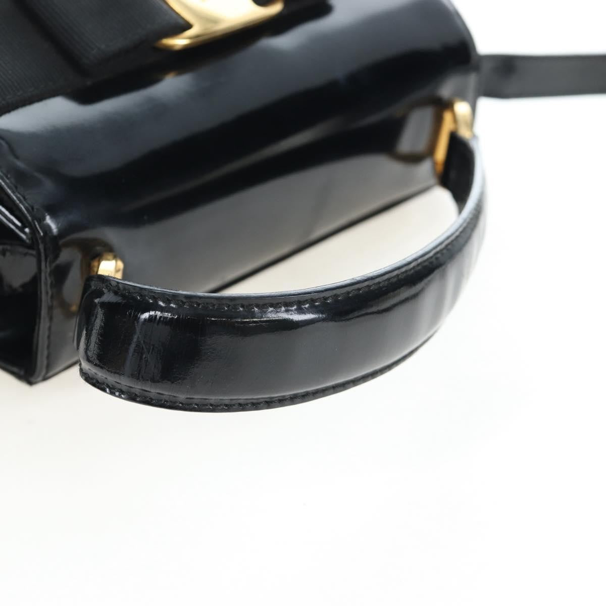 Salvatore Ferragamo Vala Patent Leather, Black, Patent Leather, Shoulder Bag
