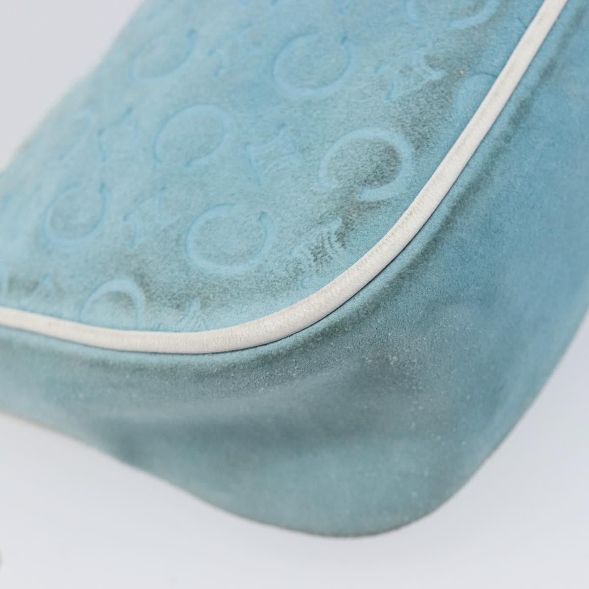 Celine C Macadam Suede, Turquoise, Suede, Handbag