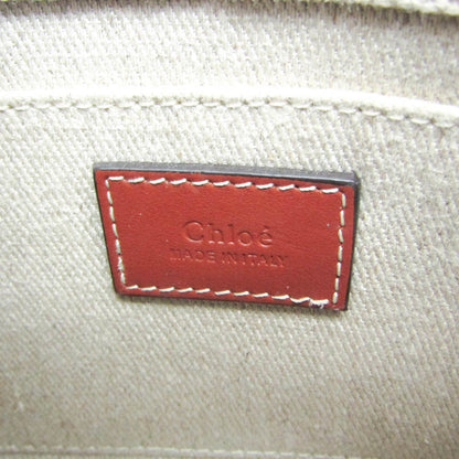 Chloe Woody Convertible Canvas with Leather, Beige, Canvas, Tote Bag