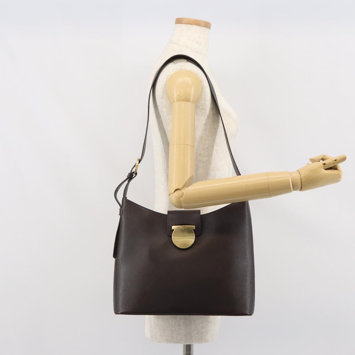 Salvatore Ferragamo Shoulder Bag Leather, Brown, Leather, Shoulder Bag