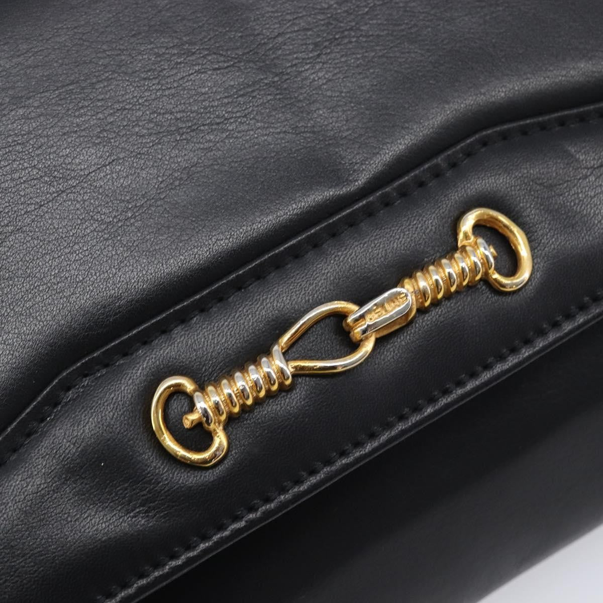 Celine Shoulder Leather, Black, Leather, Shoulder Bag