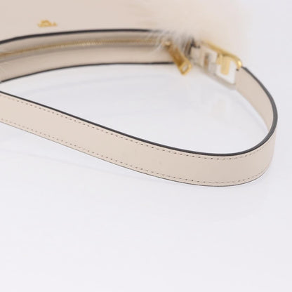 Fendi O'Lock Swing Leather with Fur, White, Leather, Shoulder Bag