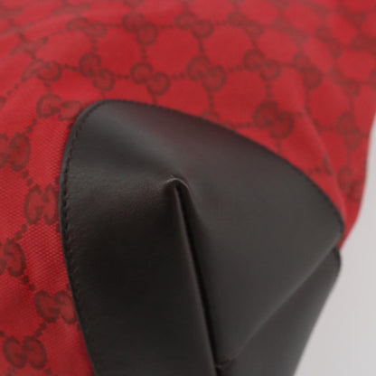 Gucci Original Zip GG Canvas with Leather, Red, Canvas, Tote Bag