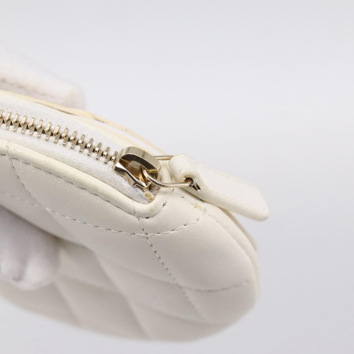 Chanel Camellia Round Clutch with Chain Lambskin, White, Leather, Clutch