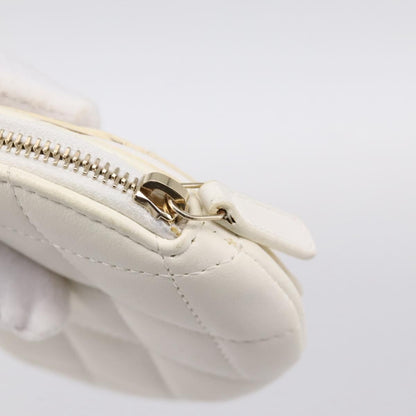 Chanel Camellia Round Clutch with Chain Lambskin, White, Leather, Clutch