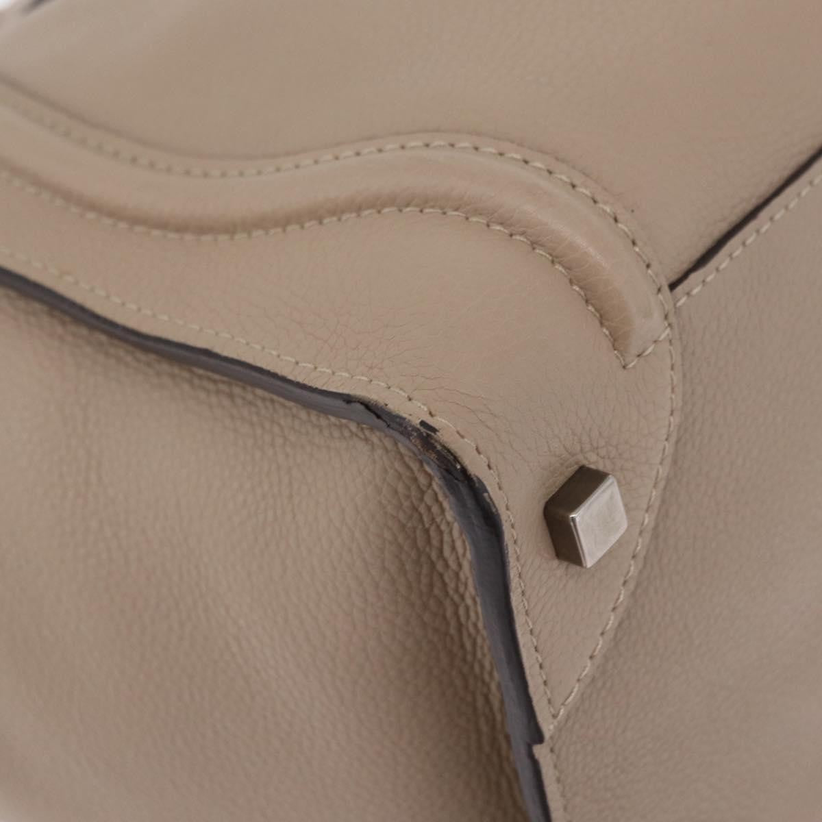 Celine Luggage Smooth Leather, Beige, Leather, Handbag