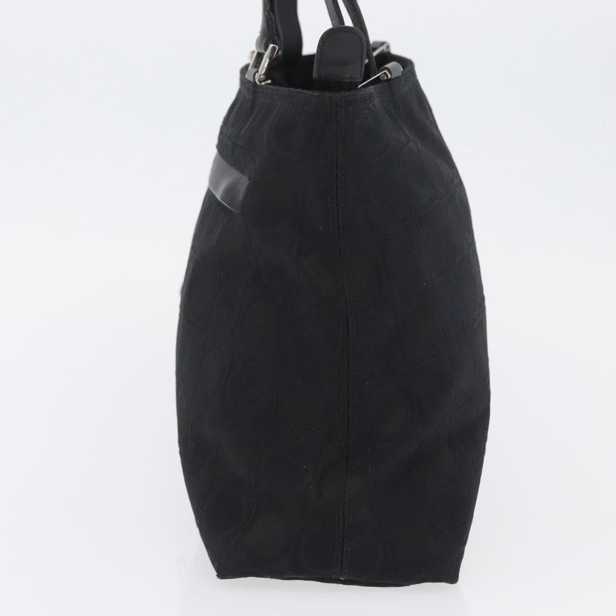 Salvatore Ferragamo Gancini Tote Gancini Canvas, Black, Canvas, Tote Bag