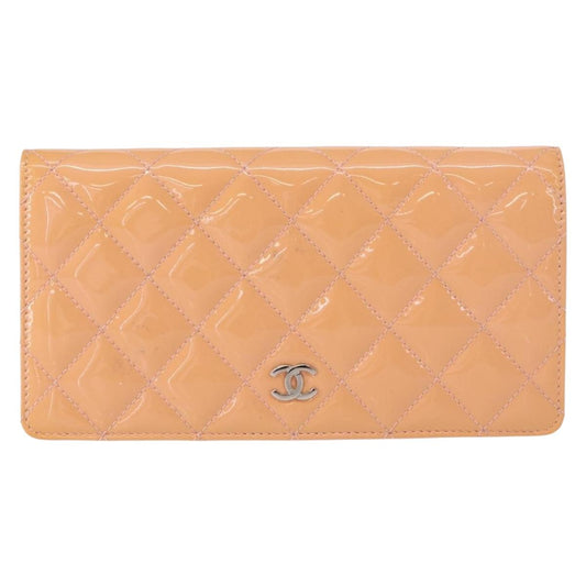 Chanel CC Wallet Quilted Patent, ORANGE, PATENT_LEATHER, Wallets