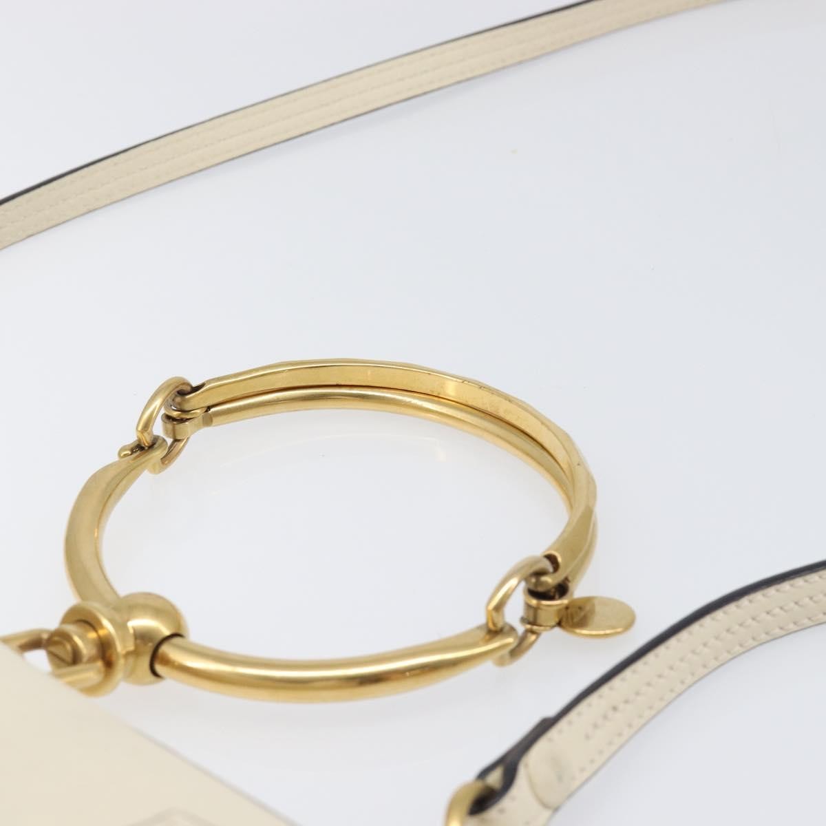 Chloe Nile Minaudière Leather, White, Leather, Handbag