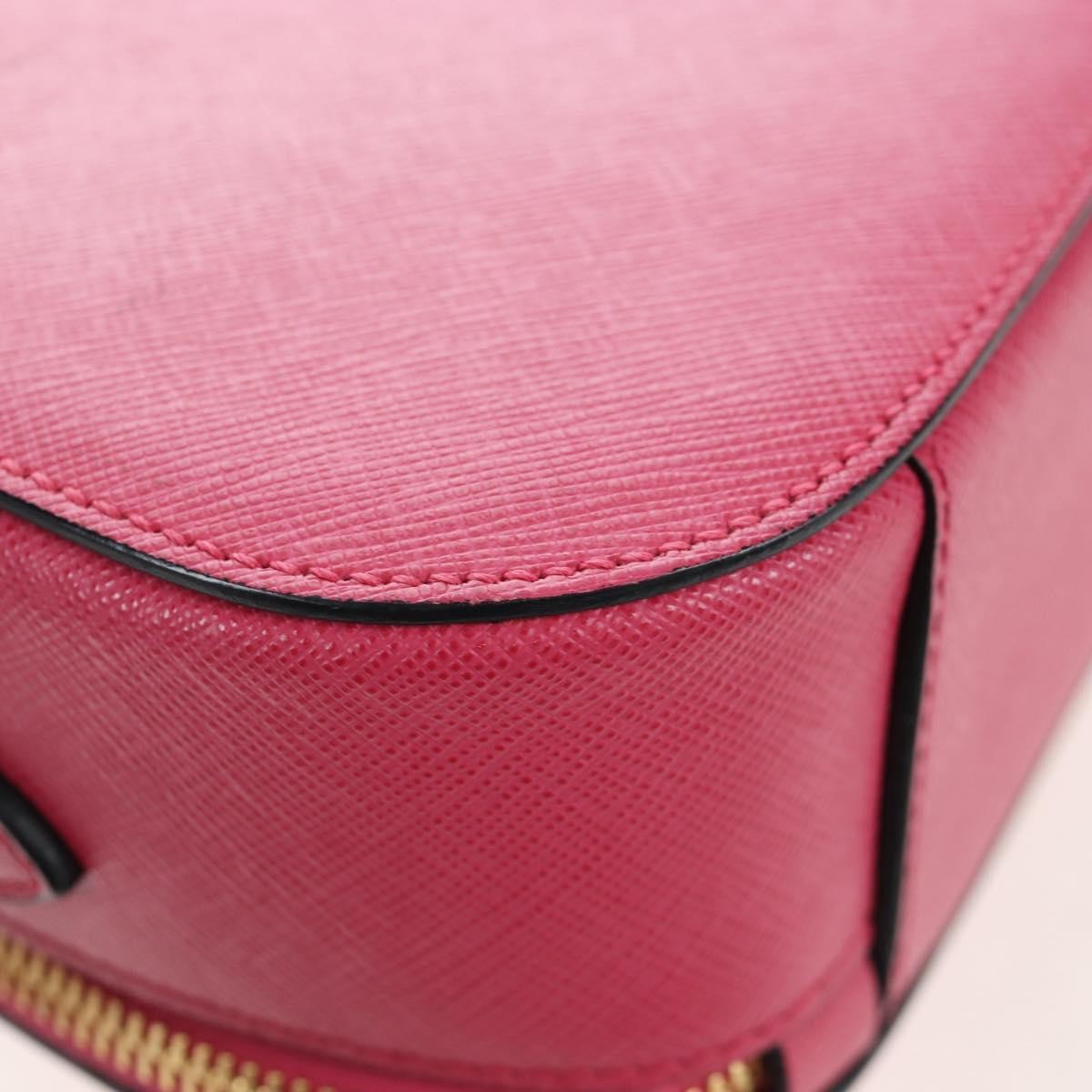 Prada Odette Top Handle Saffiano Leather, Pink, Leather, Handbag