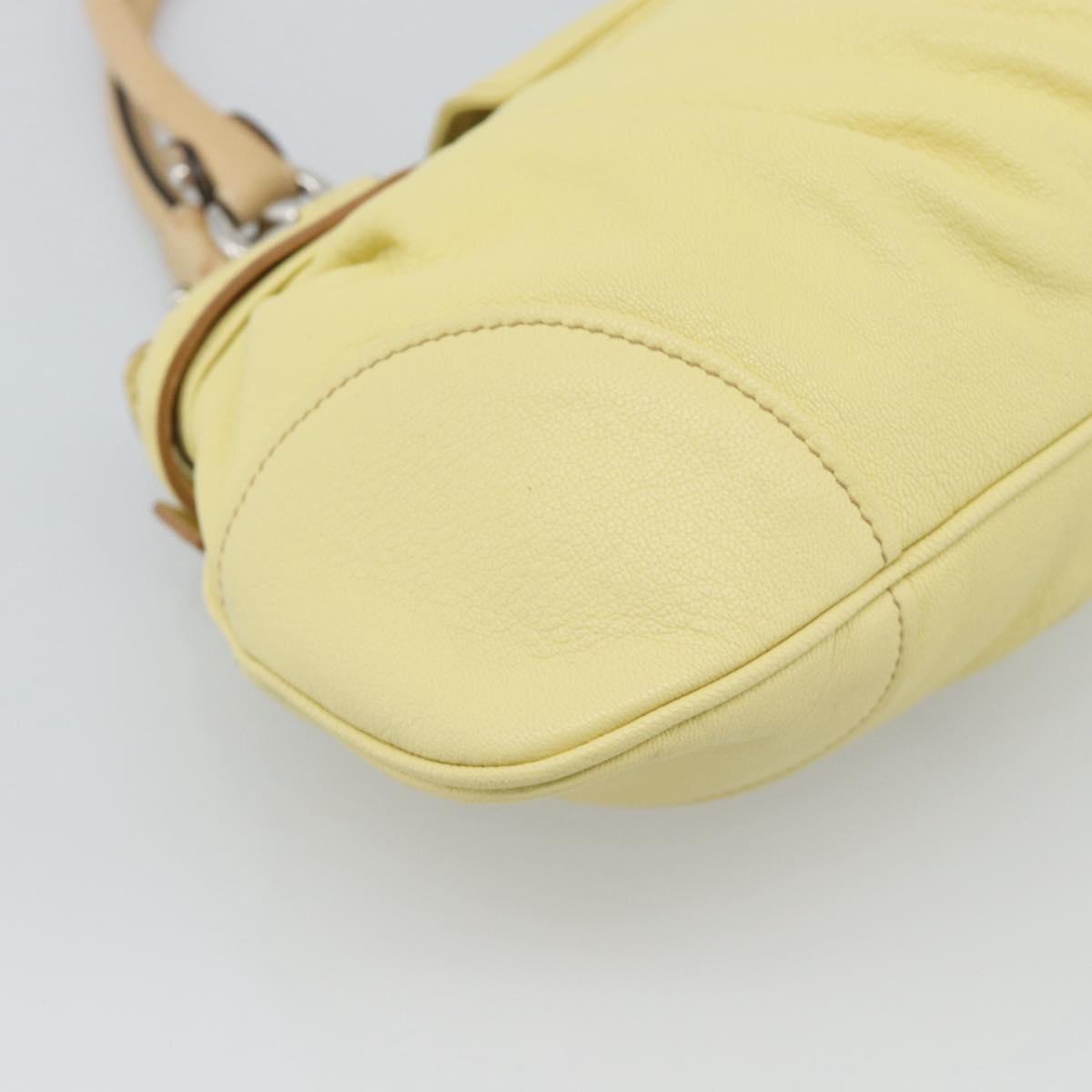 Salvatore Ferragamo Gancini Leather, Yellow, Leather, Handbag