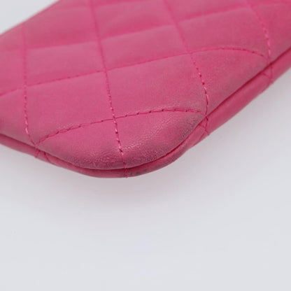 Chanel CC Zip Coin Purse Quilted Lambskin, Pink, Leather, Wallet