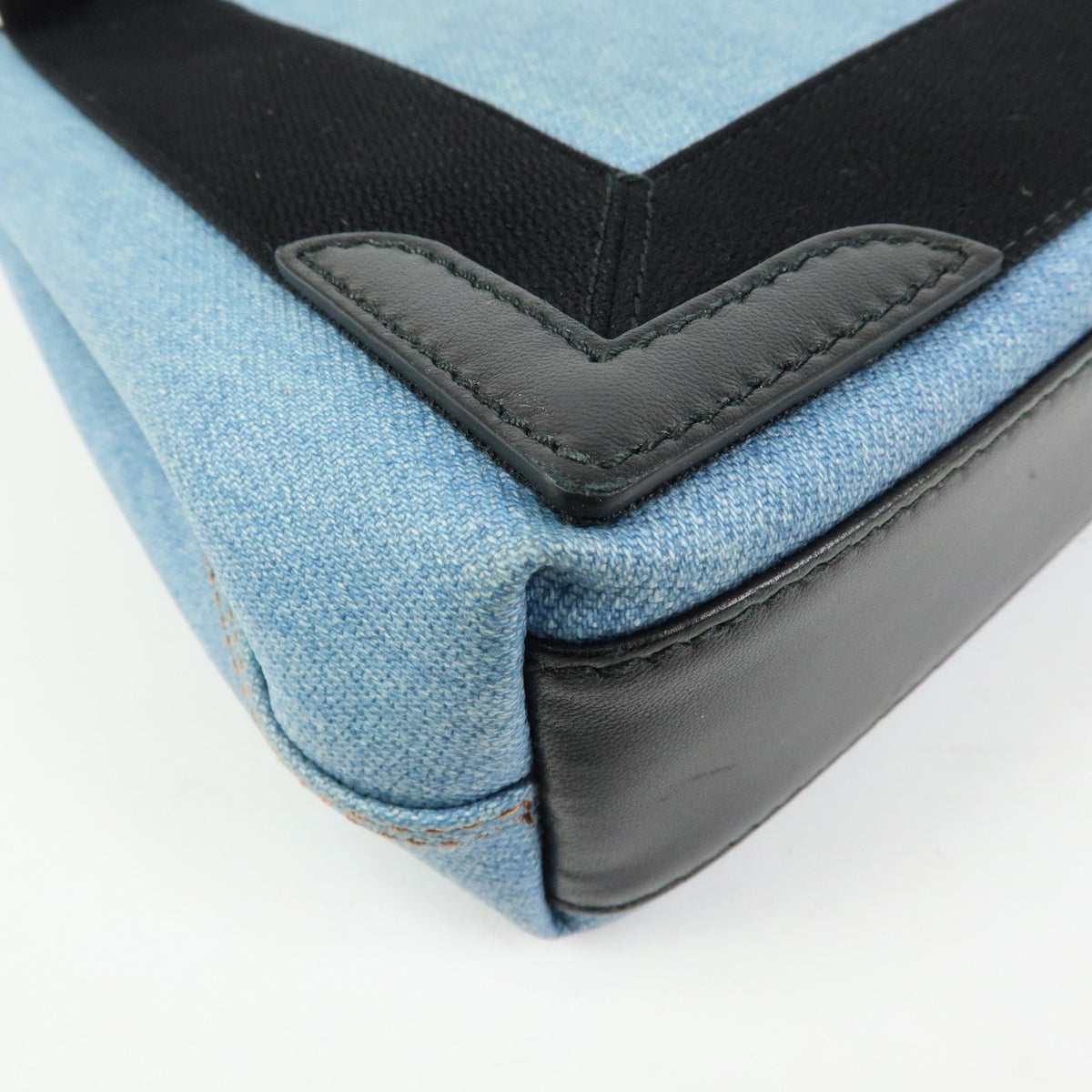 Balenciaga Navy Cabas Coated Denim with Leather, Blue, PVC, Tote Bag