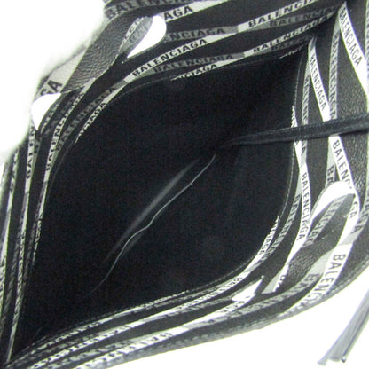 Balenciaga Fold Over Monogram Printed Leather, Black, Leather, Tote Bag