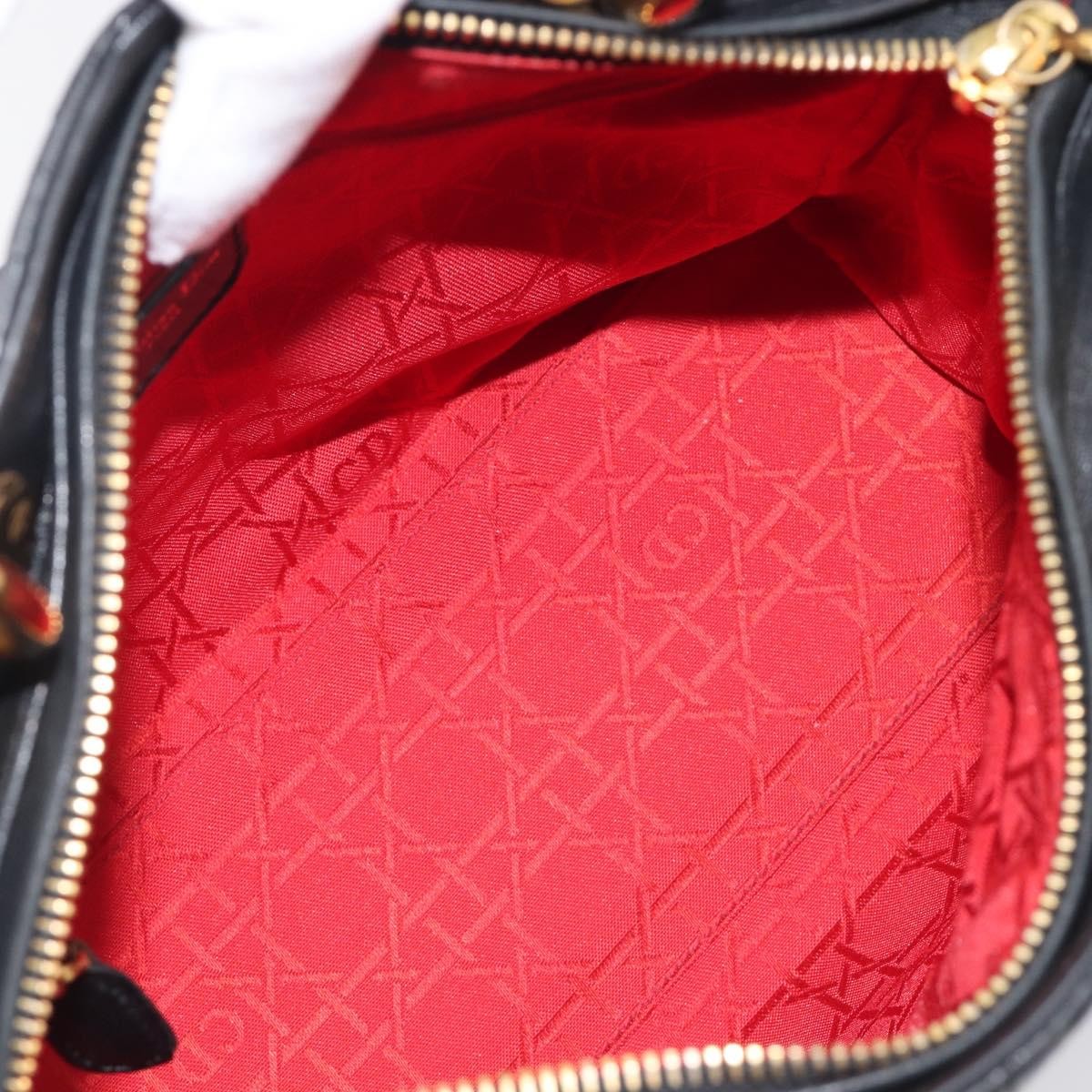 Christian Dior Vintage Lady Dior Cannage Quilt Lambskin, Black, Leather, Handbag