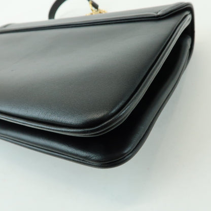 Gucci Rajah Chain Leather, Black, Leather, Tote Bag