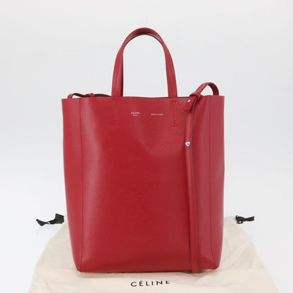 Celine Vertical Cabas Leather, Red, Leather, Tote Bag