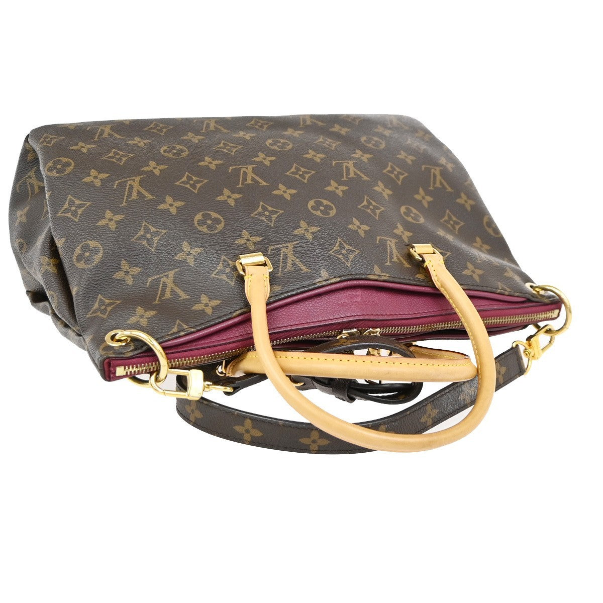 Louis Vuitton Pallas Tote Monogram Canvas with Leather, Brown, Leather, Handbag