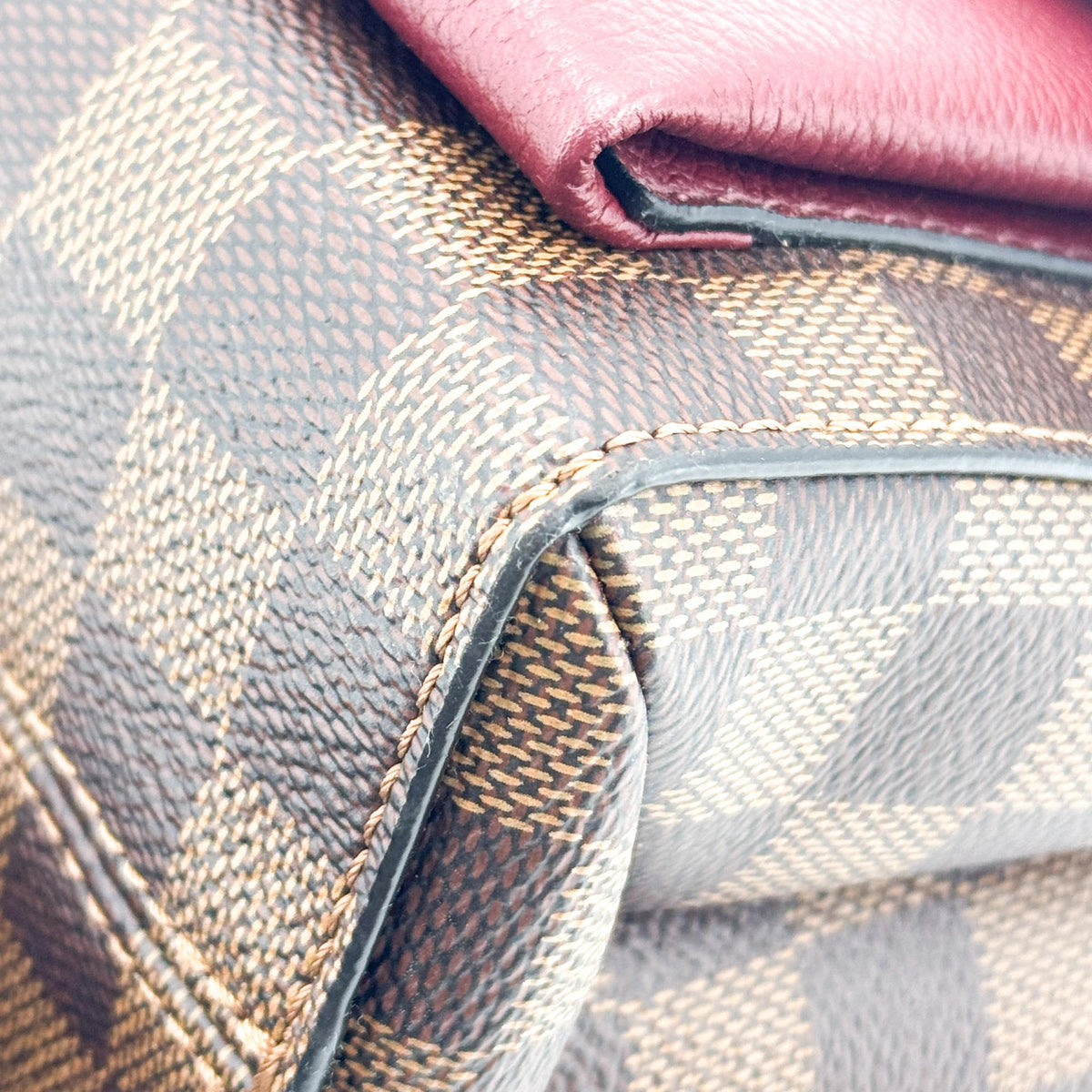 Louis Vuitton Vavin Damier with Leather, Brown, Canvas, Tote Bag