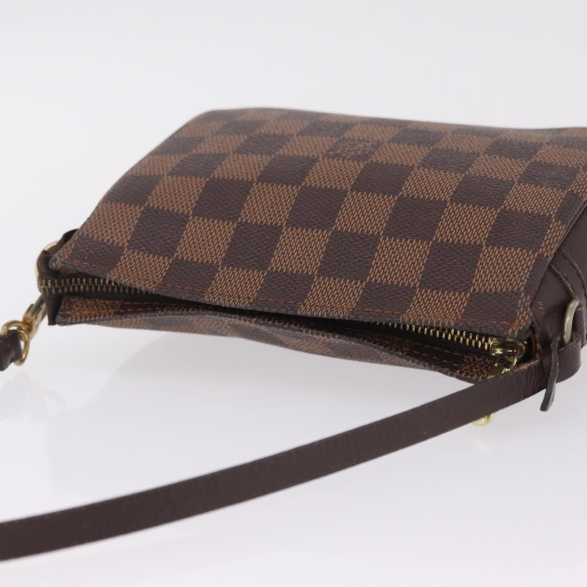 Louis Vuitton Trousse Make Up Damier, Brown, Canvas, Clutch