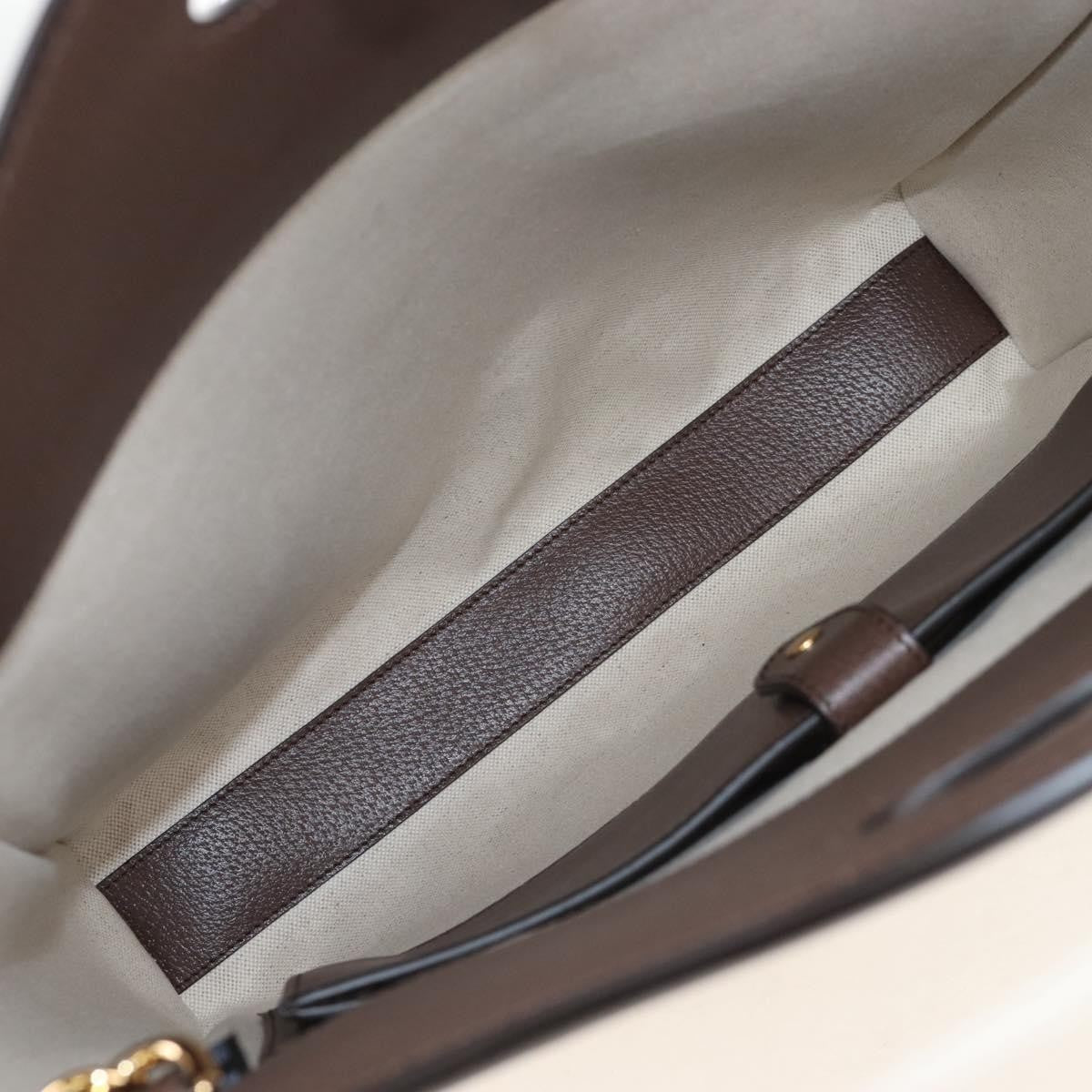 Gucci Cut Out Handle Printed GG Coated Canvas, Brown, Canvas, Tote Bag