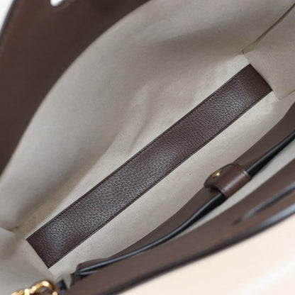 Gucci Cut Out Handle Printed GG Coated Canvas, Brown, Canvas, Tote Bag