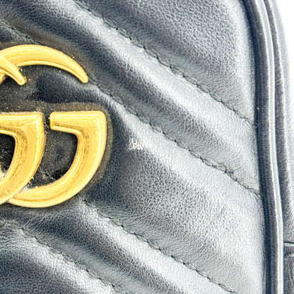 Gucci GG Marmont Matelasse Leather, Black, Leather, Shoulder Bag