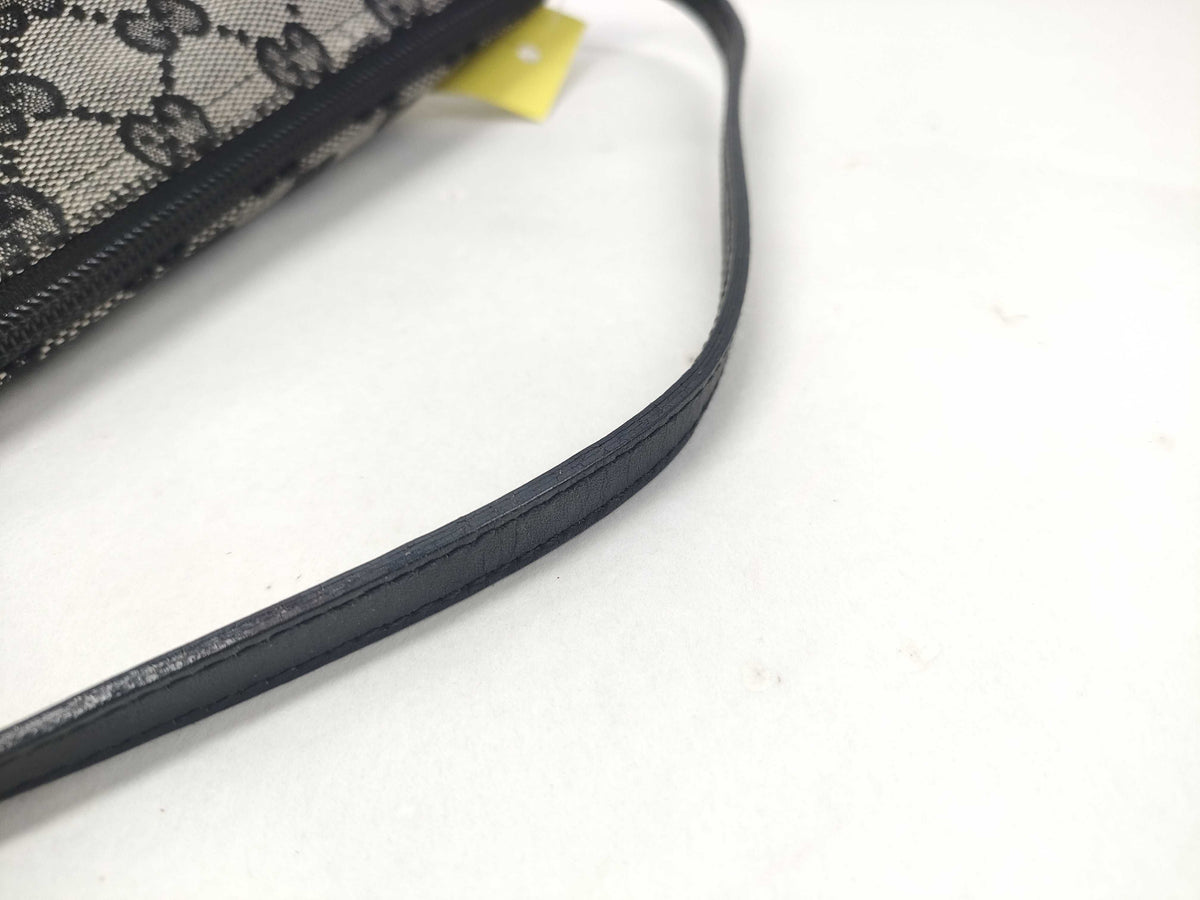 Gucci Boat Pochette GG Canvas and leather, Gray, Canvas, Clutch