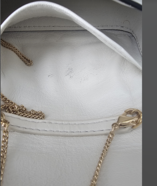 Fendi logo zip pouch FF Printed Leathear, White, Leather, Clutch